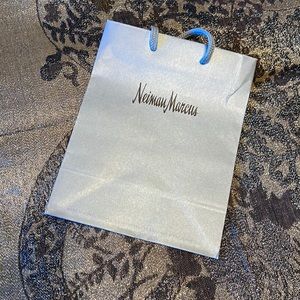 Silver Neiman Marcus mini tote bag